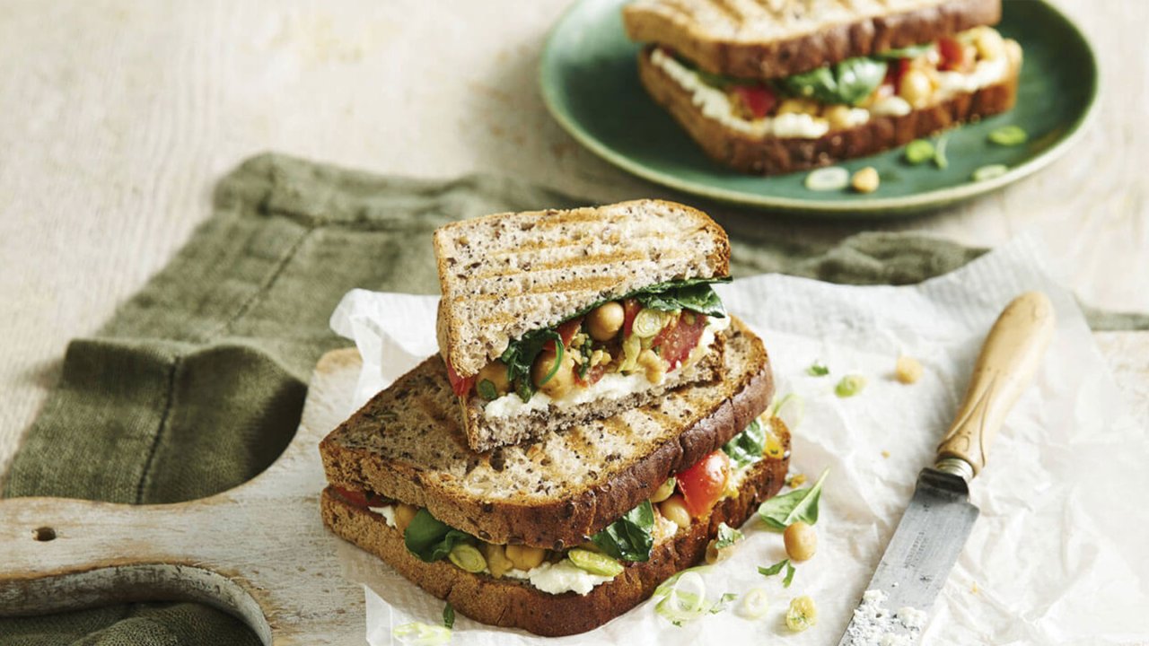 Indian-style chickpea toastie