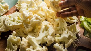 Lemongrass pork with cauliflower fried rice and cashews